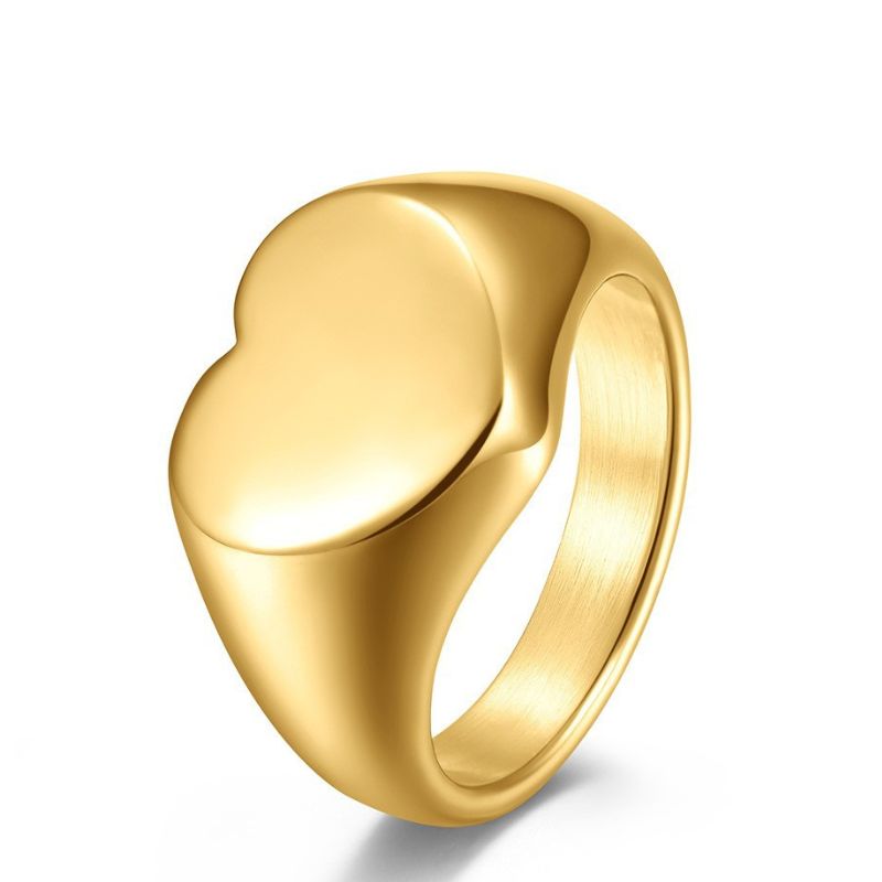 18K PVD Gold Engraved Ring