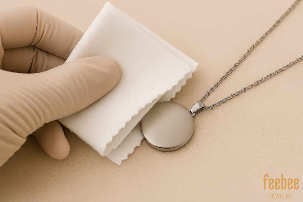Cleaning Stainless Steel Jewelry with a Microfiber Cloth