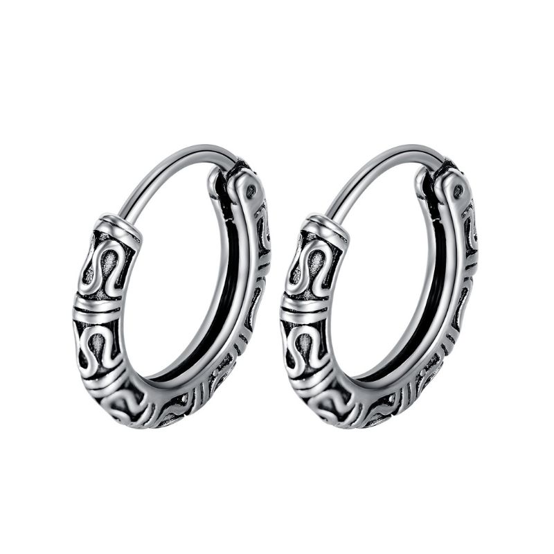 Men Texture Huggie Earrings