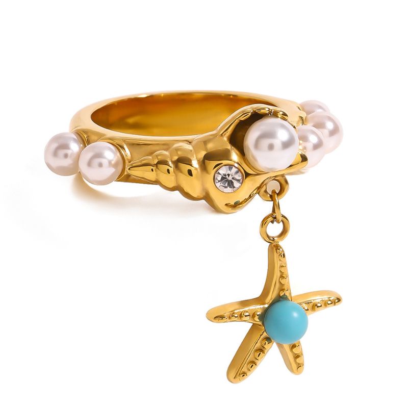 Ocean Pearl Charm Ring