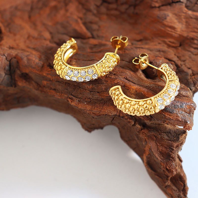 Zircon C Hoop Earrings