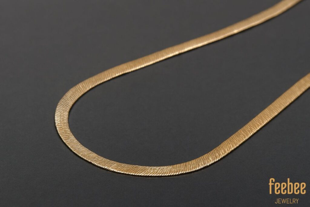 Types of Chains: A Guide to Styles, Strengths, and Care 5 Herringbone Chain